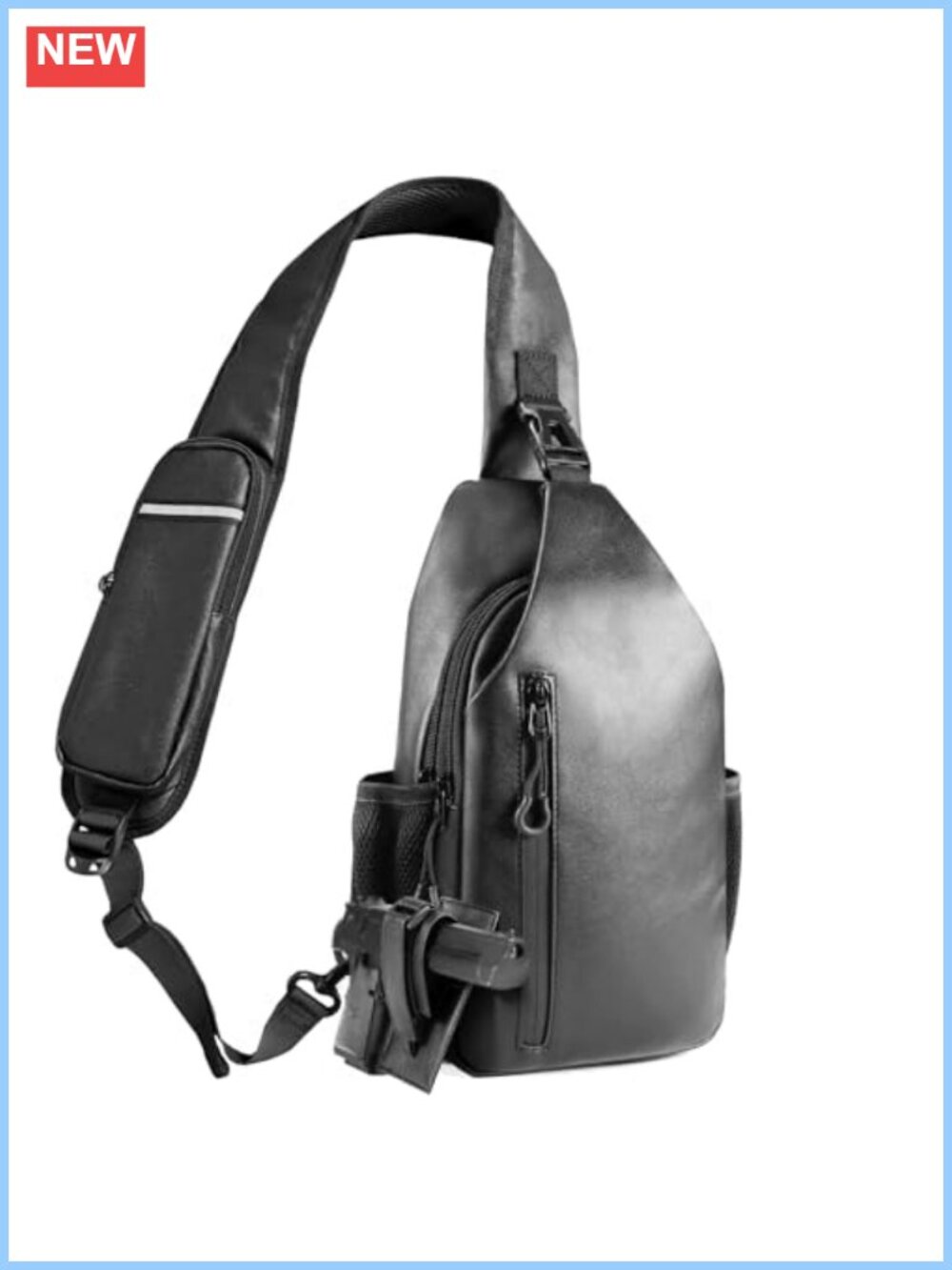 Tactical CCW Sling Bag Concealed Carry Crossbody PU Leather